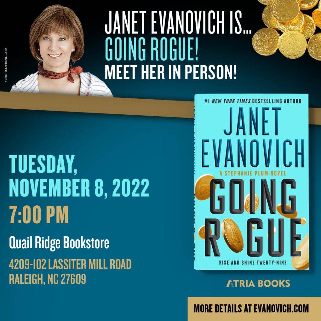 Quail Ridge Books signing at 7 PM on Nov 8